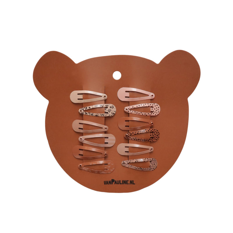 Hairclips Bear 3cm (12 pcs)